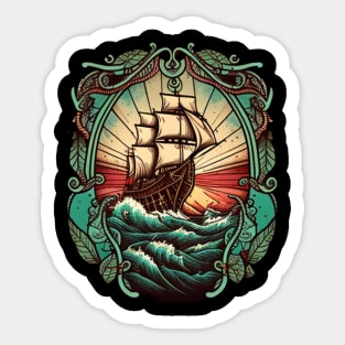 Traditional ship Sticker